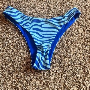 Blue Zebra striped bikini bottom, size small comes